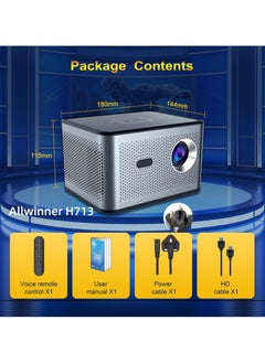 General جهاز عرض ذكي لاسلكي X3 Pro H713 HD مزود بتقنية البلوتوث مع تركيز كهربائي محمول + تصحيح الانحراف بأربع نقاط  - Image 4