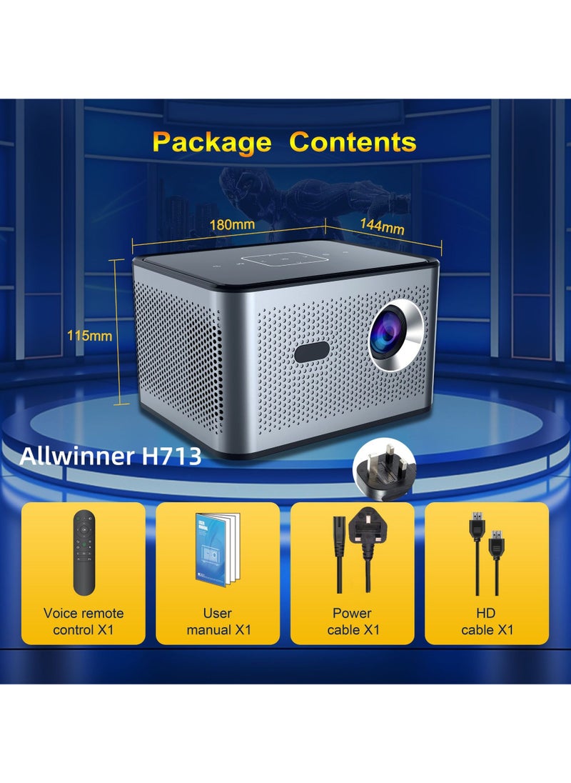 General - Wireless Smart Projector X3 Pro H713 HD Bluetooth Projector Portable Electric Focus + 4-Point Keystone Correction - Image 1