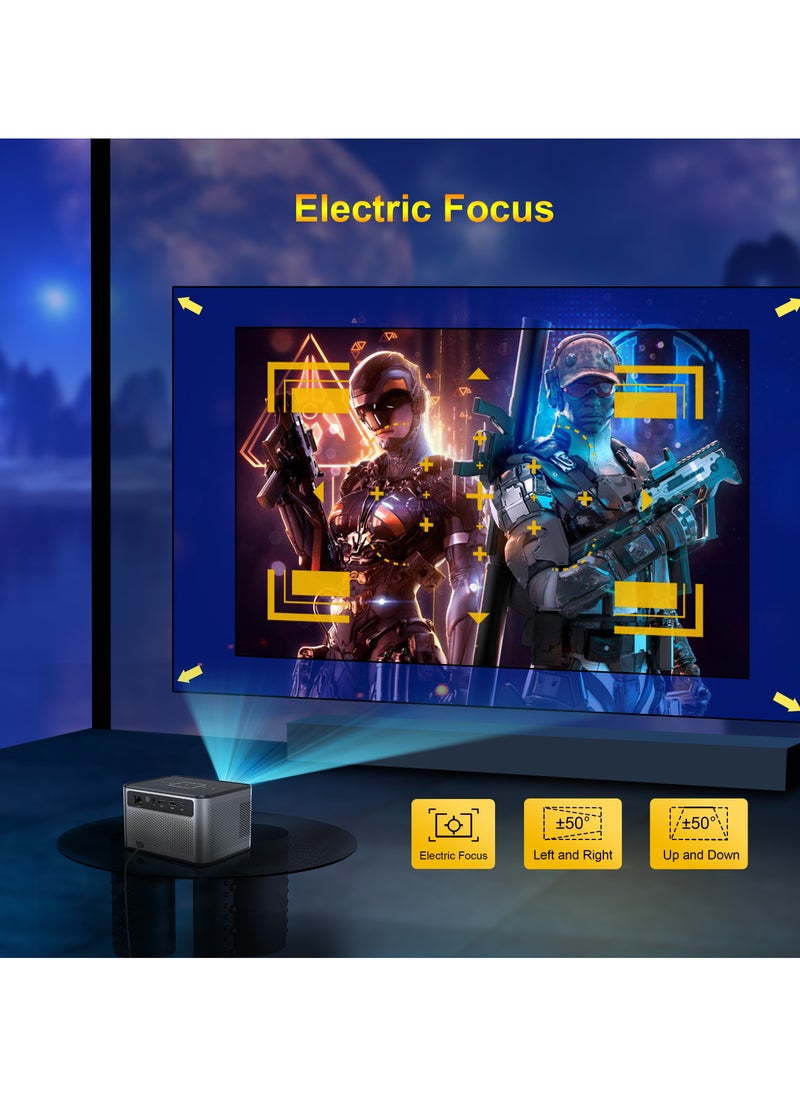 General - Wireless Smart Projector X3 Pro H713 HD Bluetooth Projector Portable Electric Focus + 4-Point Keystone Correction - Image 1