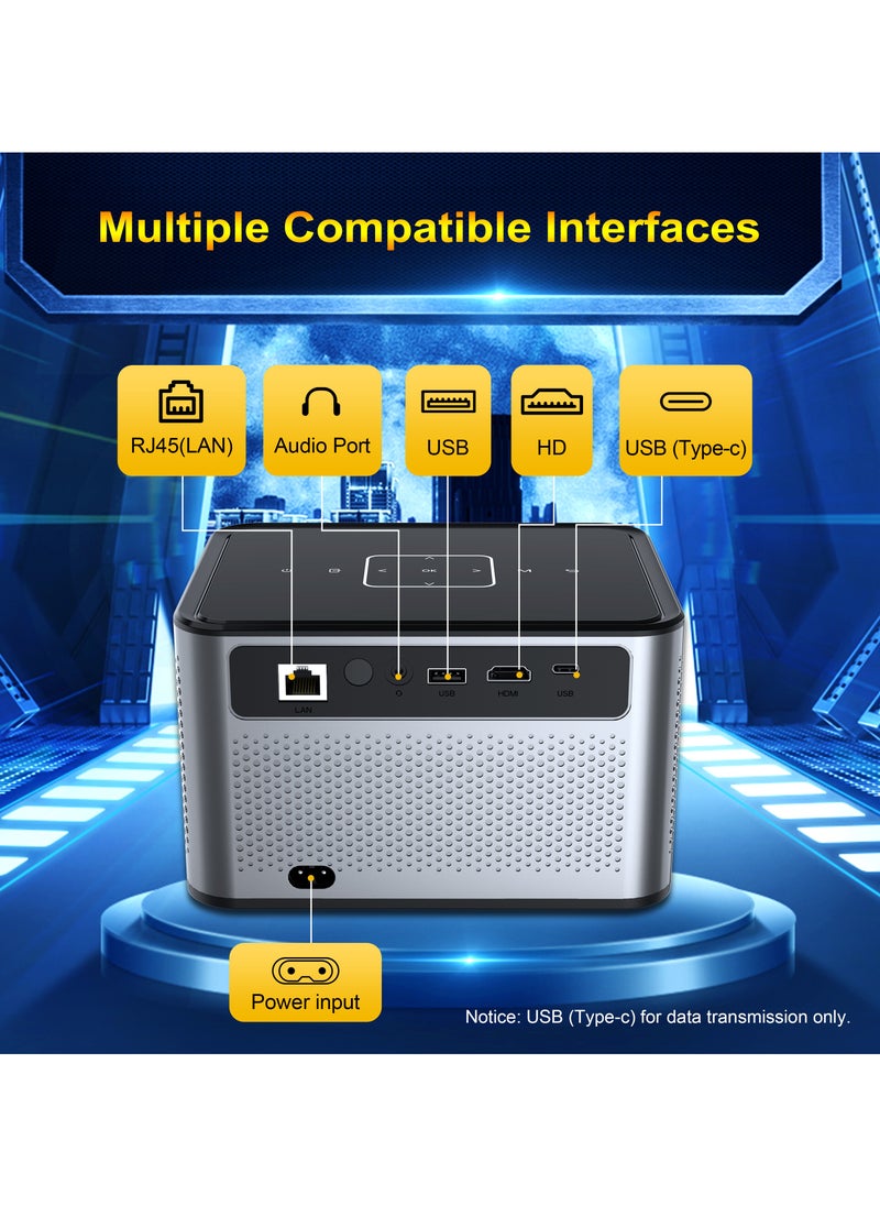 General - Wireless Smart Projector X3 Pro H713 HD Bluetooth Projector Portable Electric Focus + 4-Point Keystone Correction - Image 1
