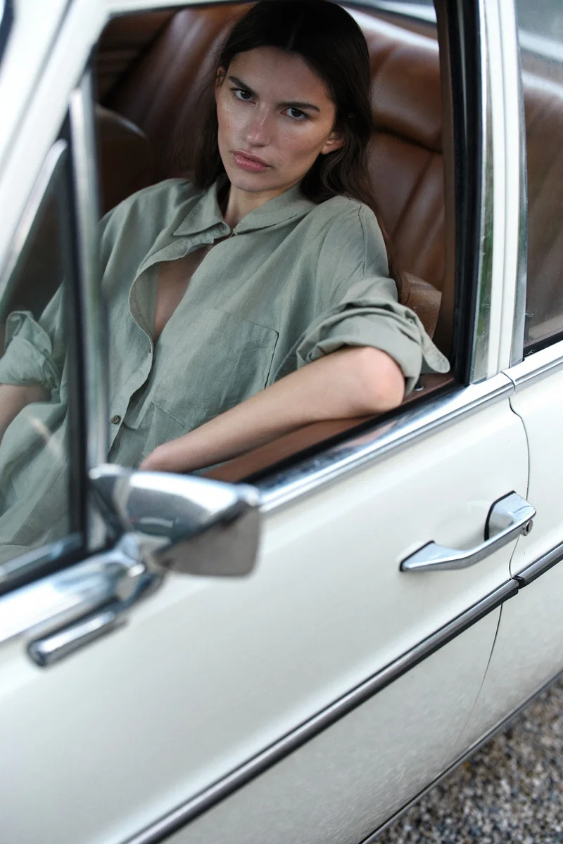 H&M Oversized linen-blend shirt