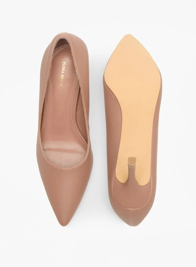 Flora Bella By Shoexpress Solid Slip-On Pumps with Stiletto Heels