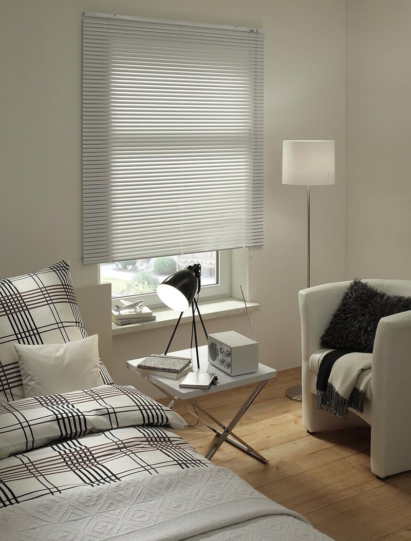 Gardinia Aluminium Venetian Blind, Privacy Screen, Sun Protection, Glare Protection, Wall and Ceiling Mounting, Aluminium Venetian Blind, White, 140 x 240 cm (W x H) - Image 5