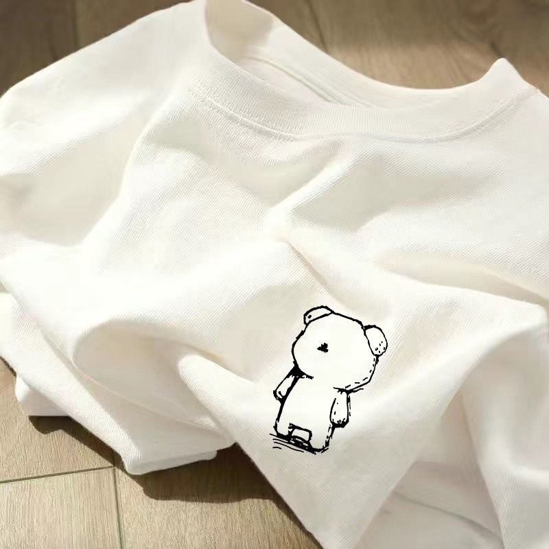 Japanese Style Harajuku Style Xiaobai T-Shirt For Men And Women, Genderless Harajuku Style Versatile Summer Ice Silk Cool Short-Sleeved T-Shirt - Image 3