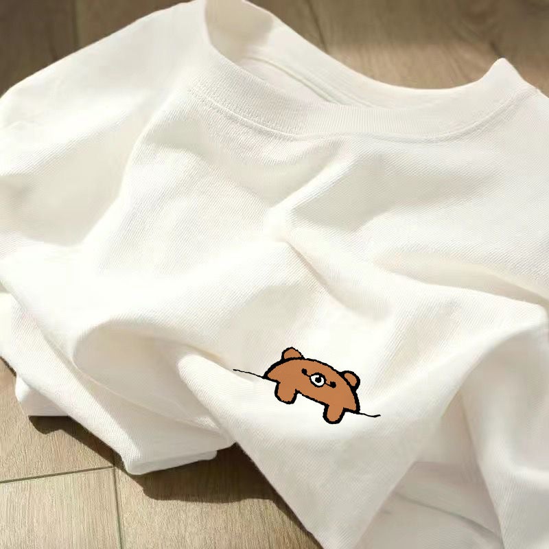Japanese Style Harajuku Style Xiaobai T-Shirt For Men And Women, Genderless Harajuku Style Versatile Summer Ice Silk Cool Short-Sleeved T-Shirt - Image 4
