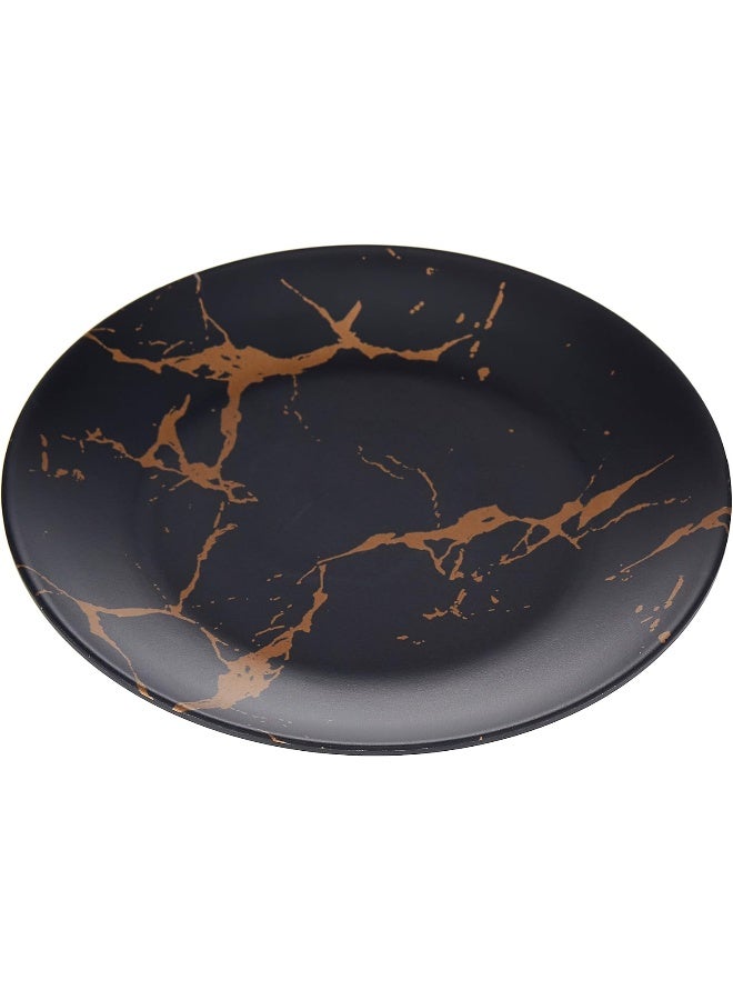 Servewell Servewell Melamine 8" Circular Plate Black With Gold Crack  - Image 2
