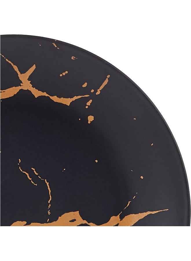 Servewell Servewell Melamine 8" Circular Plate Black With Gold Crack  - Image 3