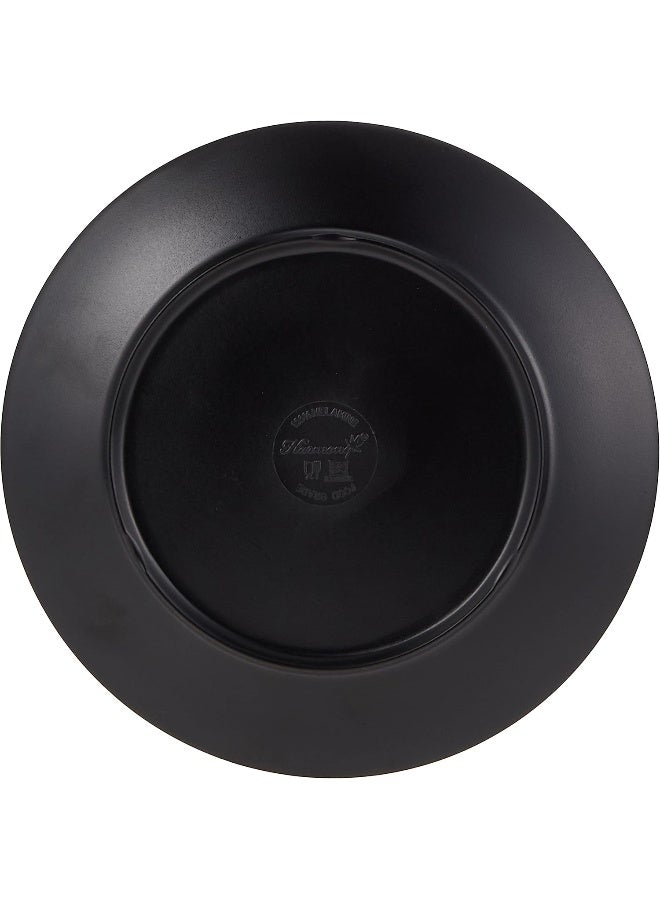 Servewell Servewell Melamine 8" Circular Plate Black With Gold Crack  - Image 4