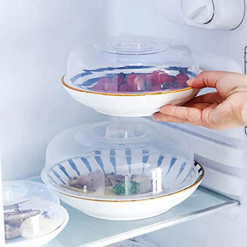 HASTHIP 2Pack Plastic Microwave Lid With Easy-Grip Handle, Microwave Splatter Cover For Food, Food Grade Pp Lid For Refrigerator, Heating Food, Dessert Serving, Camping (Diameter 7.87'' &9''), Red - Image 2