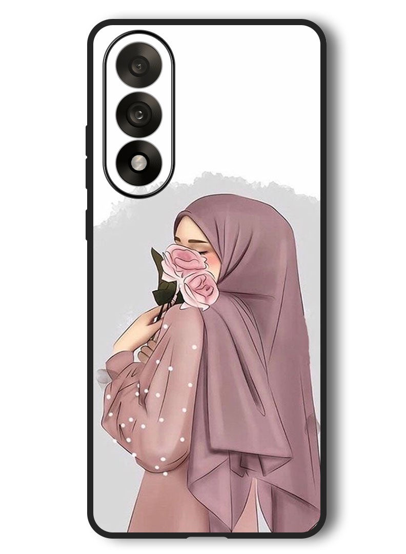 Theodor Case Compatible with OnePlus Nord 5 6.83 Inch Protection Shockproof Bumper Cover Holding Roses Girl - Image 1