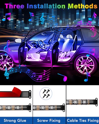 DUOFU365 Car Led Strip Lights, RGB Truck Interior Lights with App Control, Under Dash Footwell Automotive Led Light Strip, Car Ambient Lighting (1set) - Image 2