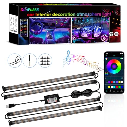 DUOFU365 Car Led Strip Lights, RGB Truck Interior Lights with App Control, Under Dash Footwell Automotive Led Light Strip, Car Ambient Lighting (1set) - Image 1