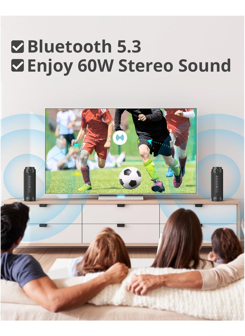 Tronsmart - Tronsmart T7 30W Waterproof Portable Speaker, SouldPulse Audio with 360 Surround Sound, Bluetooth V5.3, IPX7 Waterproof, TWS, Battery 4000mAh, Custom EQ via APP - Black - Image 1