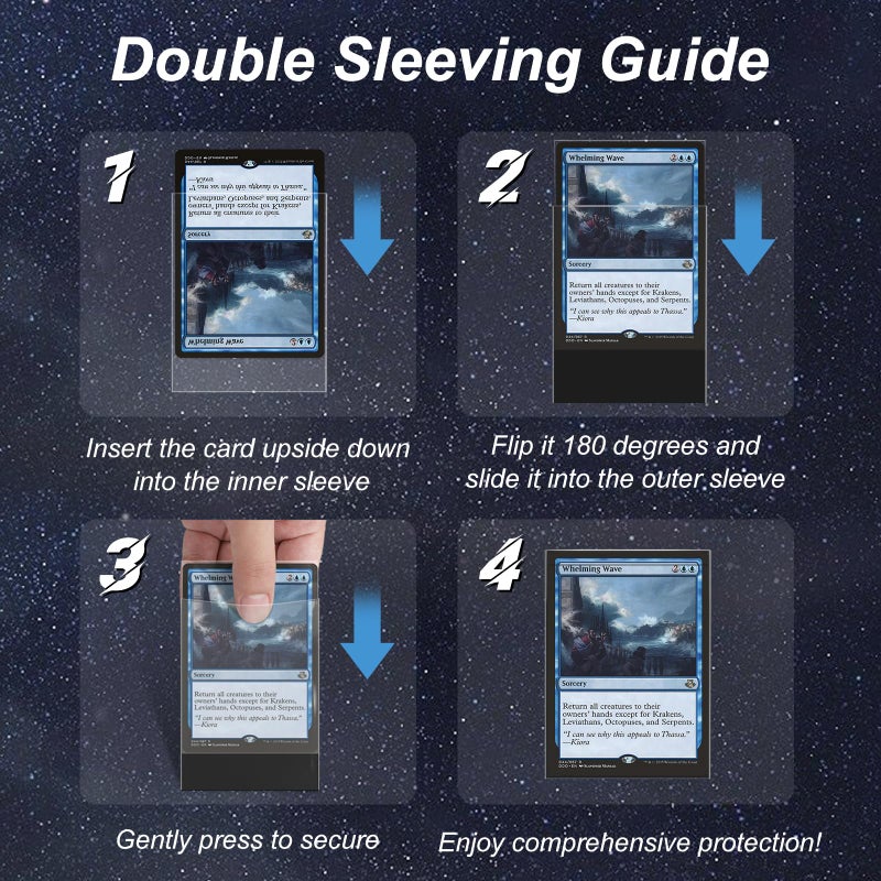 Mlikero 400 Pack Card Sleeves  200 Matte Black Trading Card Sleeve and 200 Inner Sleeves Ideal for Double-Sleeving  Perfect Fit Sleeves Compatible with MTG  TCG  Baseball  Football Cards. - Image 4