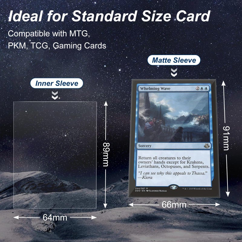 Mlikero 400 Pack Card Sleeves  200 Matte Black Trading Card Sleeve and 200 Inner Sleeves Ideal for Double-Sleeving  Perfect Fit Sleeves Compatible with MTG  TCG  Baseball  Football Cards. - Image 3