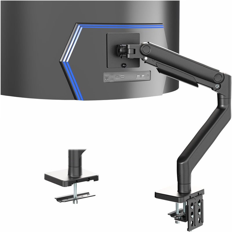 VIVO Heavy Duty Aluminum Ultrawide Monitor Tension Arm for up to 49 inch Screens, Holds 44 lbs, Premium Desk Mount Stand Designed for Samsung Odyssey G9 and More, Black, STAND-V101V - Image 1