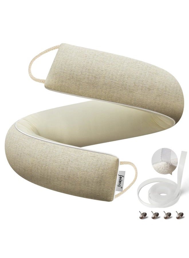 fowong Door Draft Stopper 30 Inch Under Door Noise Bolcker for Bottom of Doors, Weighted Door Snake Block Cold Air/Wind/Breeze Soundproof Door Sweep Seal for Front Door Oatmeal - Image 1