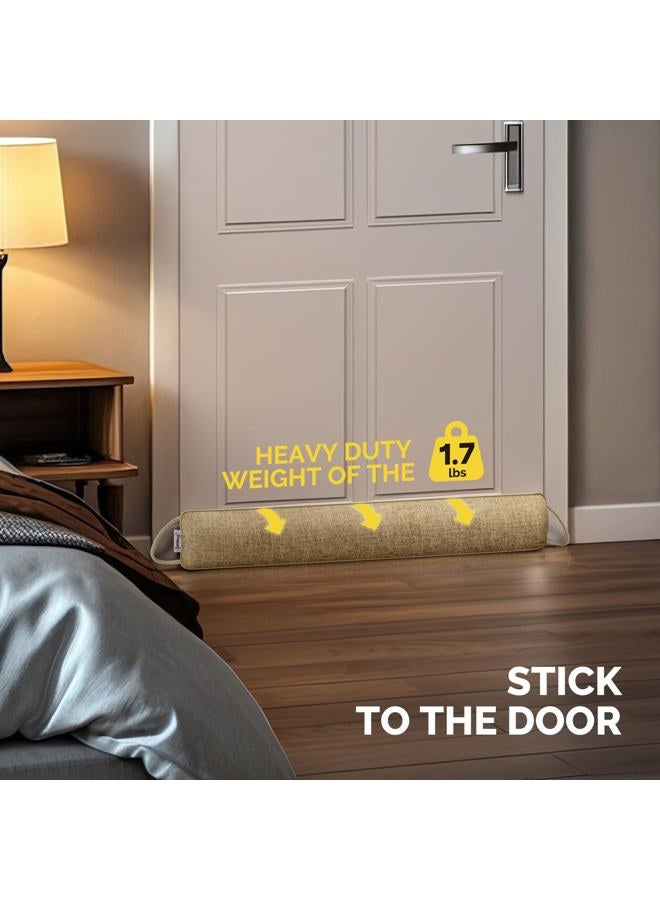 fowong Door Draft Stopper 30 Inch Under Door Noise Bolcker for Bottom of Doors, Weighted Door Snake Block Cold Air/Wind/Breeze Soundproof Door Sweep Seal for Front Door Oatmeal - Image 4