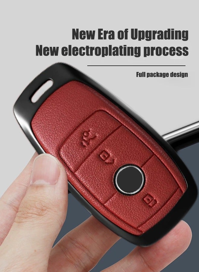 Cowhide key cover, suitable for Mercedes-Benz, the first layer of cowhide, the original car mold, restore the original texture of the key, protect the key from falling. goodcar - Image 2