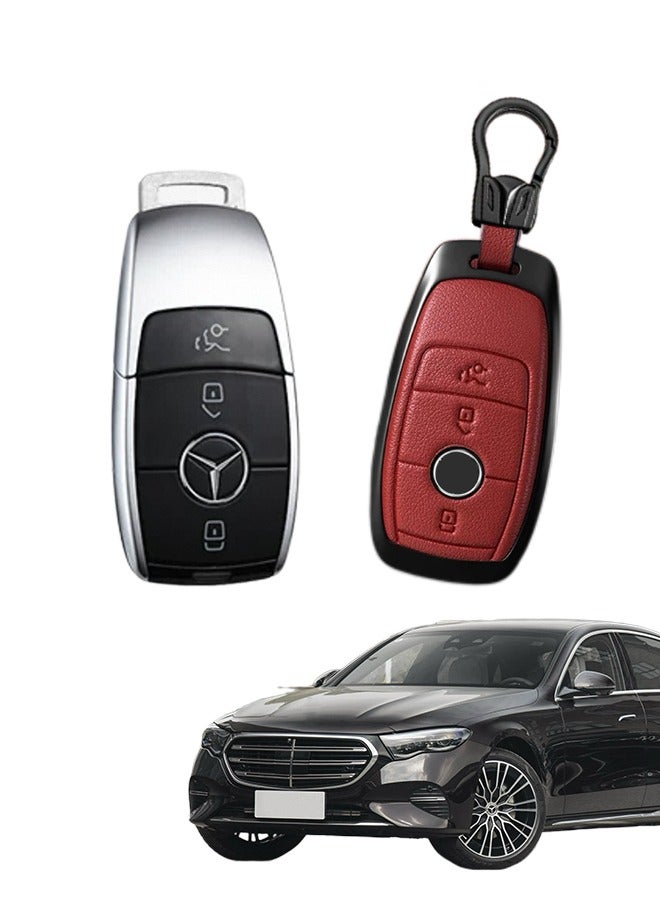 Cowhide key cover, suitable for Mercedes-Benz, the first layer of cowhide, the original car mold, restore the original texture of the key, protect the key from falling. goodcar - Image 1