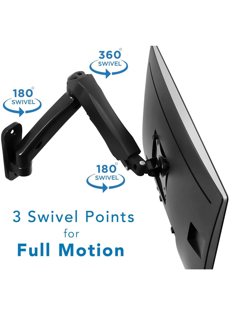 Generic - Computer Monitor Wall Mount Arm, Height Adjustable Articulating with Gas Spring Arm, for 17-32 inch LCD, LED Computer Monitors - Image 1