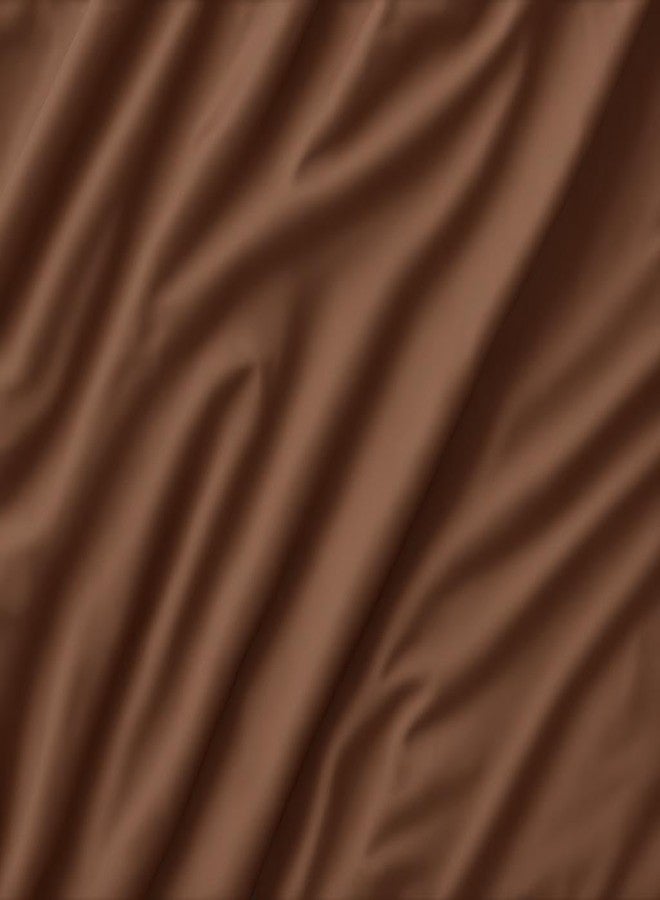 KEDARA CLOTH ملاءة سرير كيدارا كلوث مقاس كينج مع غطاءين للوسائد، مصنوعة من ألياف دقيقة 110 جرام/متر مربع، ملاءة سرير مطاطية مناسبة لسرير مقاس 78×72 بوصة، ملاءة سرير قصيرة من الساتان بلون الشوكولاتة بنقشة سادة. - Image 4
