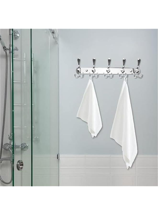 2 Pack Coat Hooks,Stainless Steel Coat Racks, Heavy Duty Coat Hooks Wall Mounted, Wall Hanger Wall Racks and Clothes Racks (Silver) - Image 3