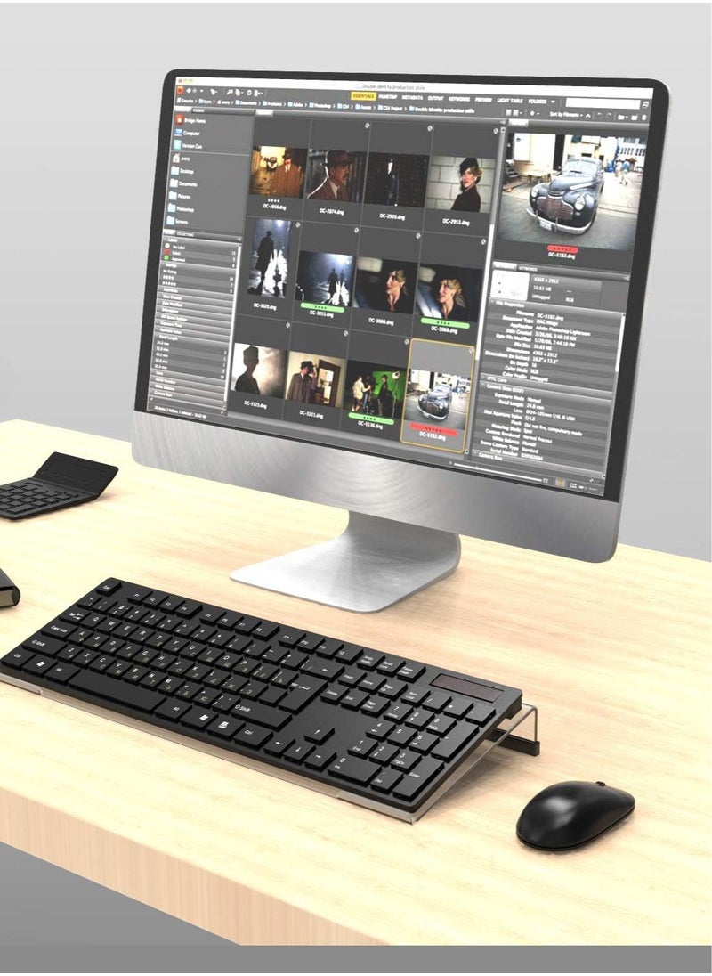 Arabest - Acrylic Tilted Computer Keyboard Stand, for Ergonomic Typing, Keyboard Tray Stand, With Silicone Non Slip Shell, Transparent - Image 1