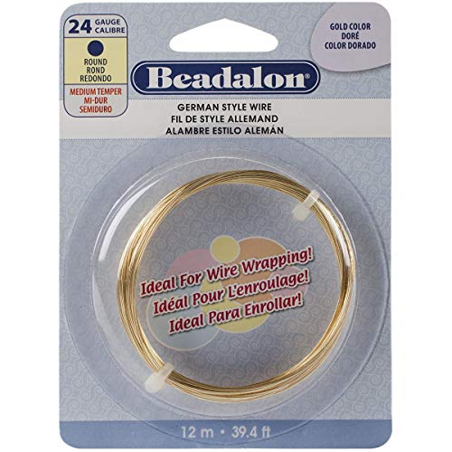 Beadalon German Style Wire-Gold Round - 24 Gauge, 37.4' - Image 1