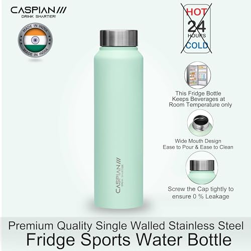 CASPIAN /// Astra Stainless Steel Water Bottle (Mist Green, 1 Litre, Set of 1)| Leak Proof Thunder for Fridge Home Office Travel School Kids Boys Girls Adults Sports Gym Yoga - Image 3