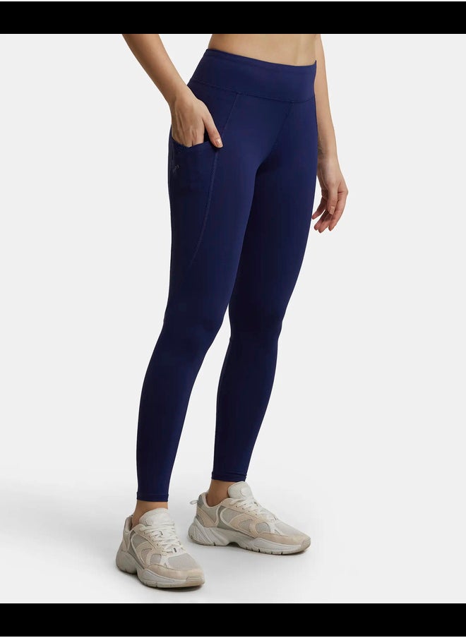 JOCKEY - Jockey MW12 Women's Tactel Microfiber Elastane Stretch Performance Leggings with Side Pockets and Stay Dry Technology - Image 1
