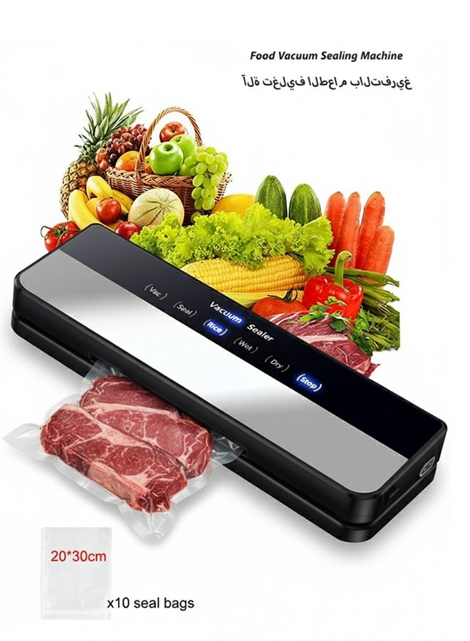جوشبيرغ آلة تغليف الفراغ، مزودة بـ 10 أكياس محكمة الغلق، آلة تغليف فراغ الطعام مزدوجة الاستخدام جافة ورطبة أوتوماتيكية بالكامل، قوة شفط فائقة القوة - Image 1