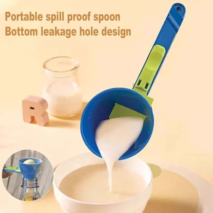 rayihni 2Pcs Funnel Protein Powder Scoop Blue - Image 4