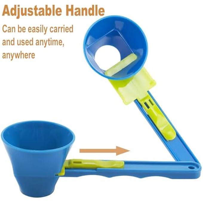 rayihni 2Pcs Funnel Protein Powder Scoop Blue - Image 5
