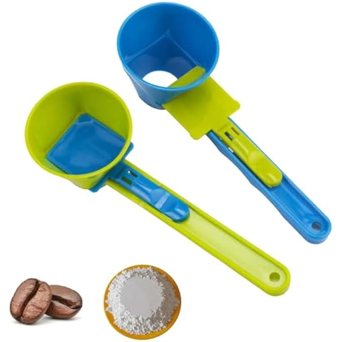 rayihni 2Pcs Funnel Protein Powder Scoop Blue - Image 1