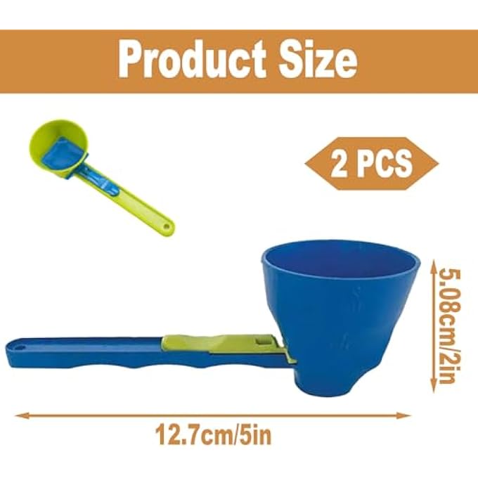 rayihni 2Pcs Funnel Protein Powder Scoop Blue - Image 3