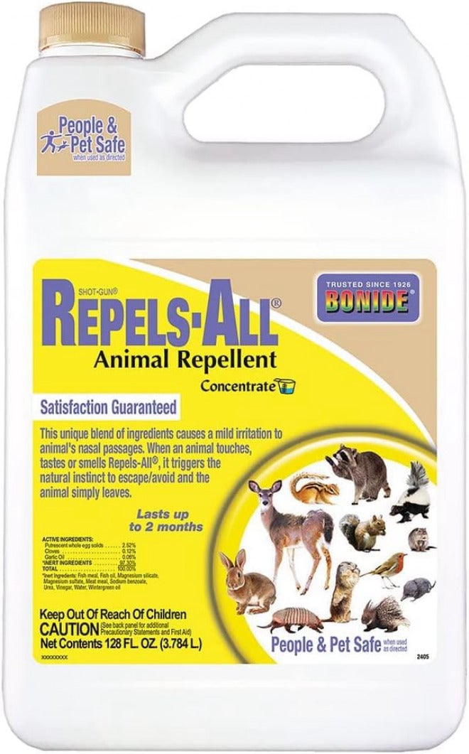 Bonide Repels-All Animal Repellent, 128 oz Concentrate for Outdoor Pest Control, Deter Deer from Garden, People & Pet Safe - Image 1