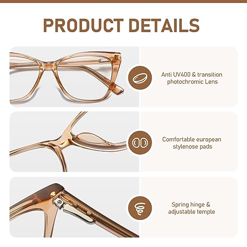 LKEYE Oversized Reading Glasses Women Cat Eye Computer Blue Light Blocking Reader Stylish Ladies Designer Fashion Large Unbreakable Eyewear 2pack Champagne Tortoise Pink LK6042 1.0+ Strength - Image 3