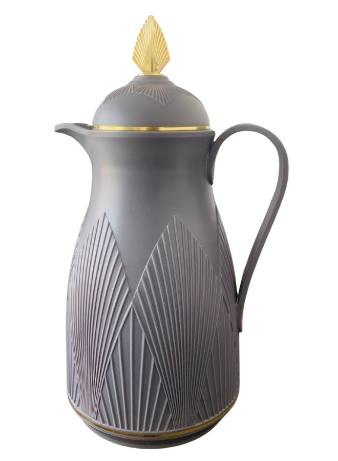 ALLKING Vacuum Flask - 1 L, Vacuum Jug Deep Grey, Keep Hot and Cold for Water, Coffee & Tea, Glass Inside - Image 3