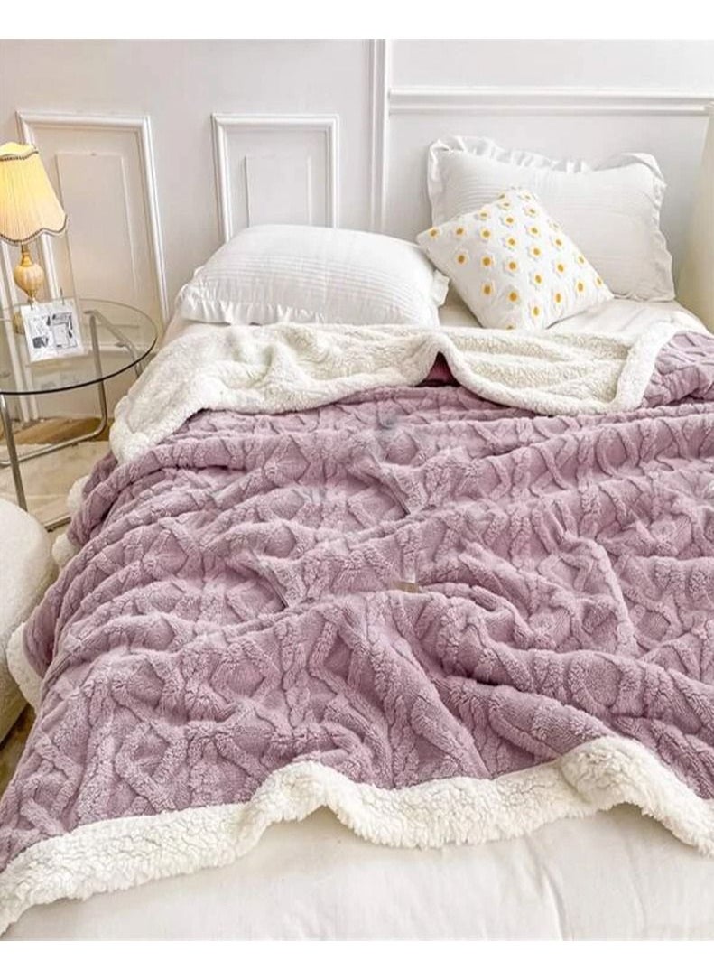 DubaiGallery - Flannel Simple Double Layer Quilted Quilt, Winter Bed Sheet Quilt, Composite Leisure Blanket Warm blankets in winter - Image 1