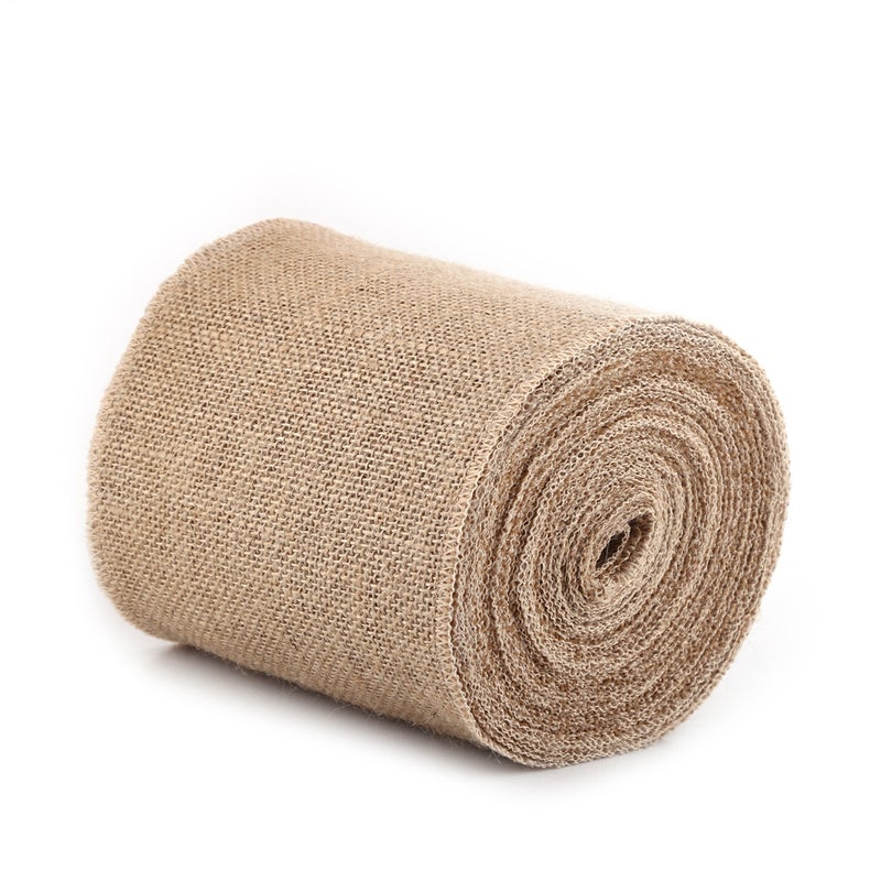 10M Rustic Hessian Jute Burlap Fabric Ribbon Table Runner Bow Floristry (15CM) - Image 1