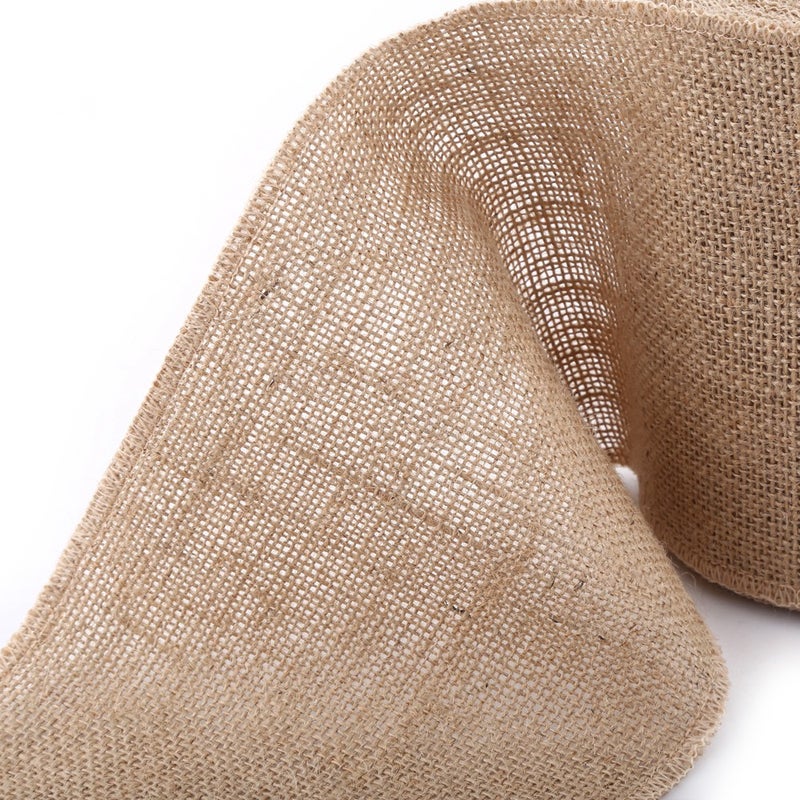 10M Rustic Hessian Jute Burlap Fabric Ribbon Table Runner Bow Floristry (15CM) - Image 4