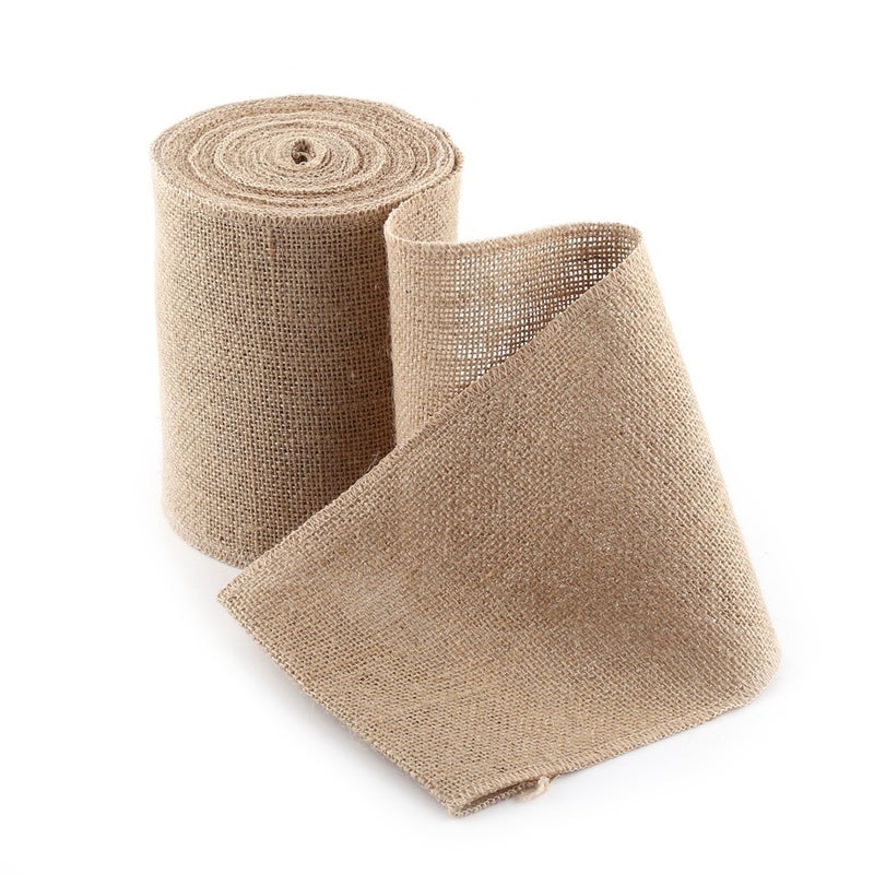 10M Rustic Hessian Jute Burlap Fabric Ribbon Table Runner Bow Floristry (15CM) - Image 3