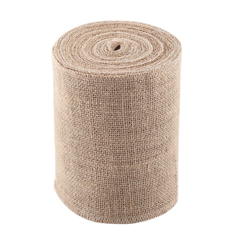 10M Rustic Hessian Jute Burlap Fabric Ribbon Table Runner Bow Floristry (15CM) - Image 2