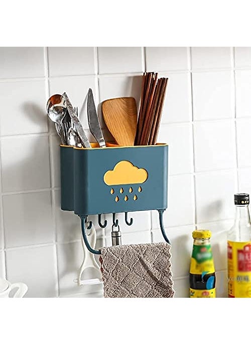 JK Enterprise JK Enterprise Self Adhesive Wall Mounted Kitchen Cutlery Spoon Fork Knife Chopstick Holder Organizer Stand Plastic Random Color 1pc  - Image 3