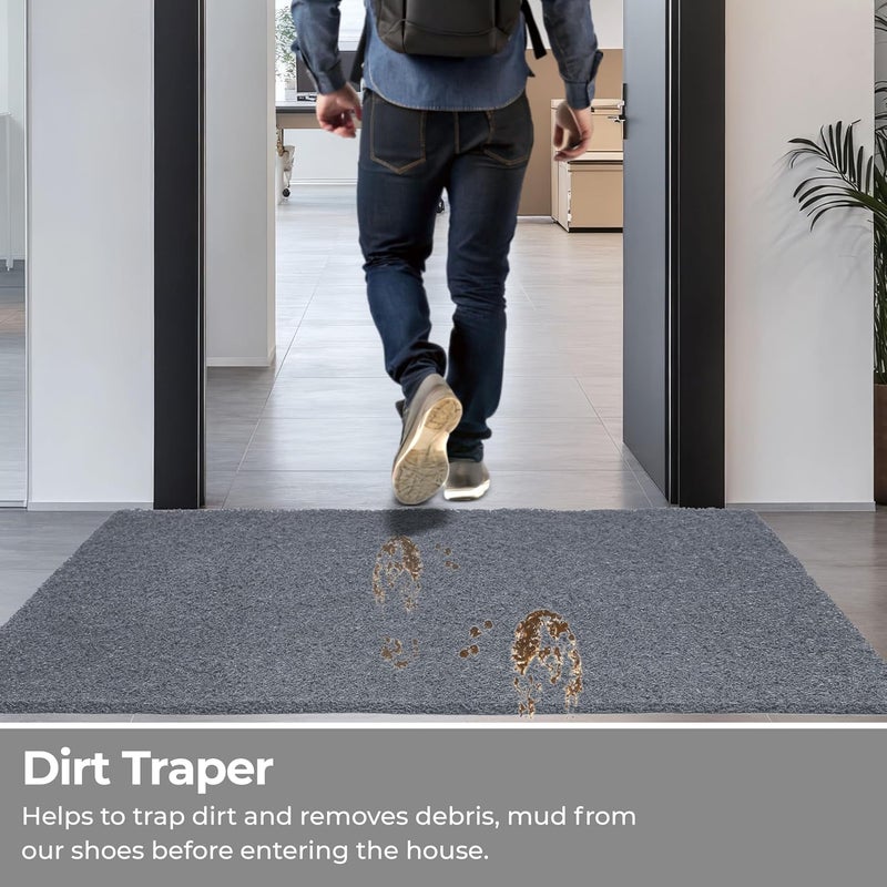 DURO SOFT MATS Eco Non Slip PVC Door Mats for Home Entrance Mat for Living Room Kitchen Floor Sink Outdoor Indoor Bathroom 12 mm Thick Waterproof DoormatRunnerRug 2x4ft Rectangle Grey - Image 4
