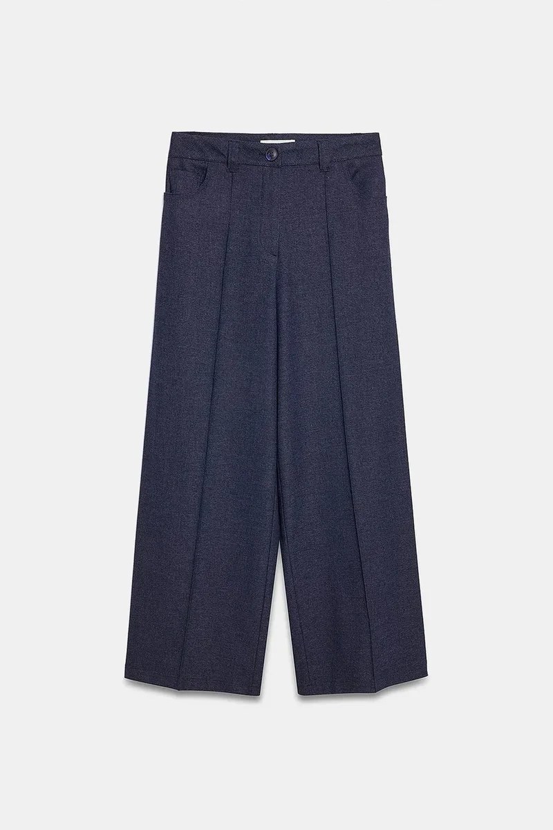 DILVIN High-Waist Wide-Leg Pleated Trousers