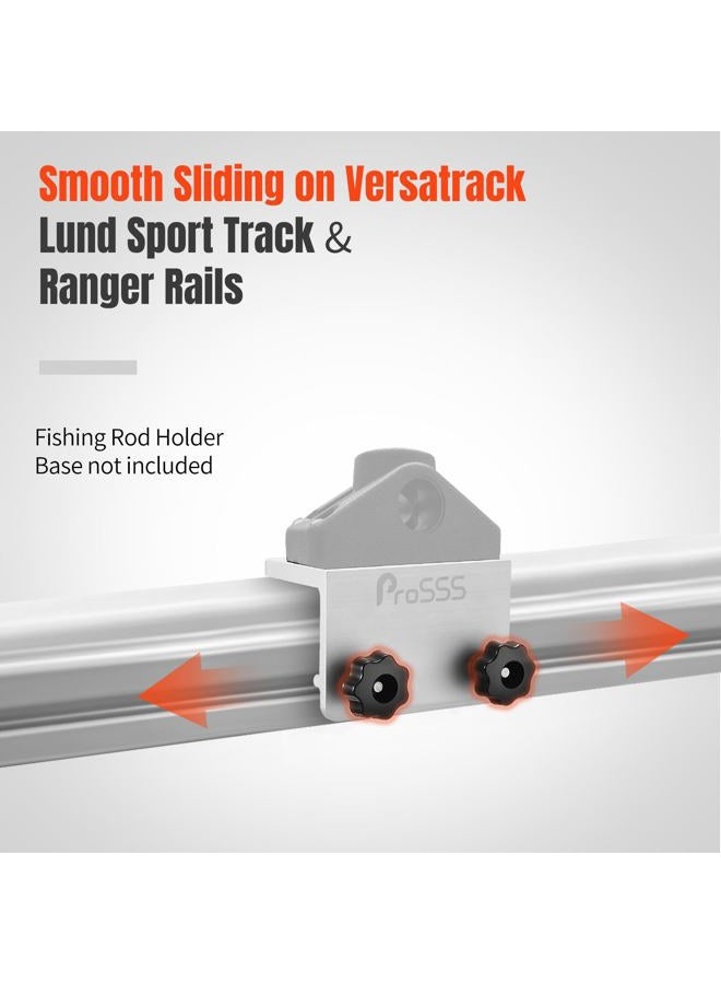 ProSSS Universal 90° Aluminum Track Mount Base – CNC Machined Marine Bracket for Lund/Versatrack/Ranger Rails, Fits Brocraft, Cannon, Scotty & RAM Mounts – Tool-Free Adjustment with Oversize Knobs - Image 4