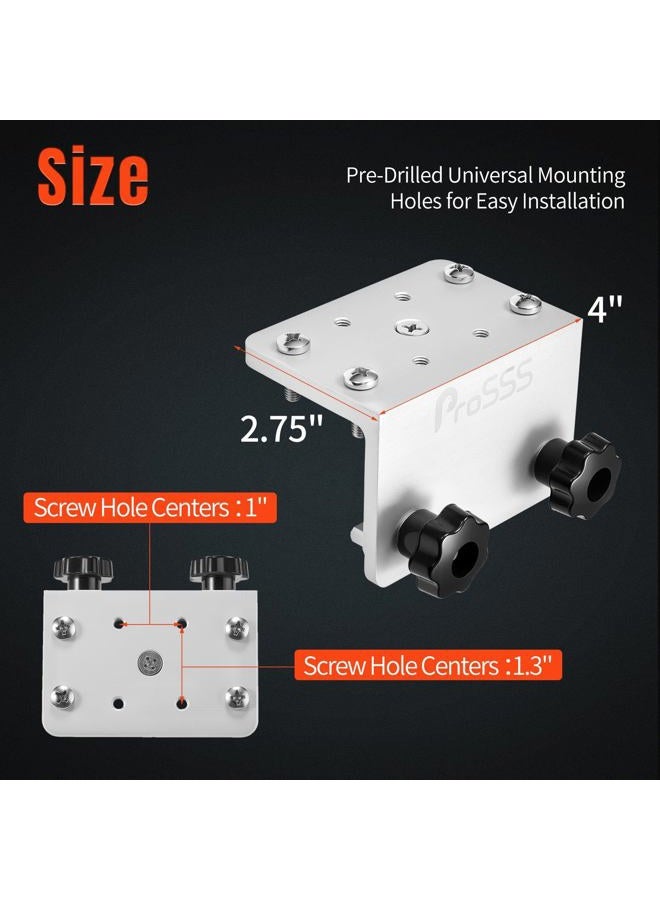 ProSSS Universal 90° Aluminum Track Mount Base – CNC Machined Marine Bracket for Lund/Versatrack/Ranger Rails, Fits Brocraft, Cannon, Scotty & RAM Mounts – Tool-Free Adjustment with Oversize Knobs - Image 3
