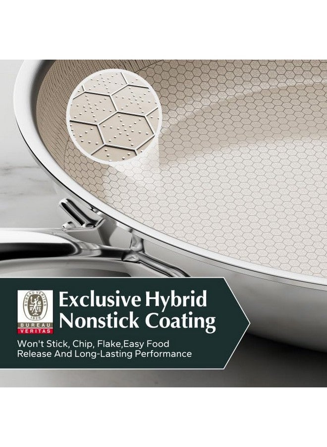 Redchef مقالي ريد شيف غير لاصقة، مقلاة سيراميك هجينة، مقلاة غير لاصقة بمقبض بارد، غير سامة، خالية من PFAS وPFOA وPTFE، آمنة للاستخدام في غسالة الأطباق والفرن، متوافقة مع جميع مواقد الطهي (8+10+12 بوصة) - Image 2
